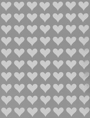 Royal Green 13mm white Valentine heart sticker close-up showing matte finish and adhesive