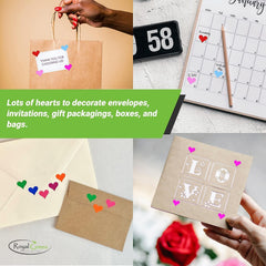 Royal Green pastel heart sticker with easy-peel design for quick cards and crafts