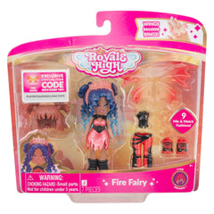 Royale High Fire Fairy doll, 3-inch figure, ideal for imaginative play.