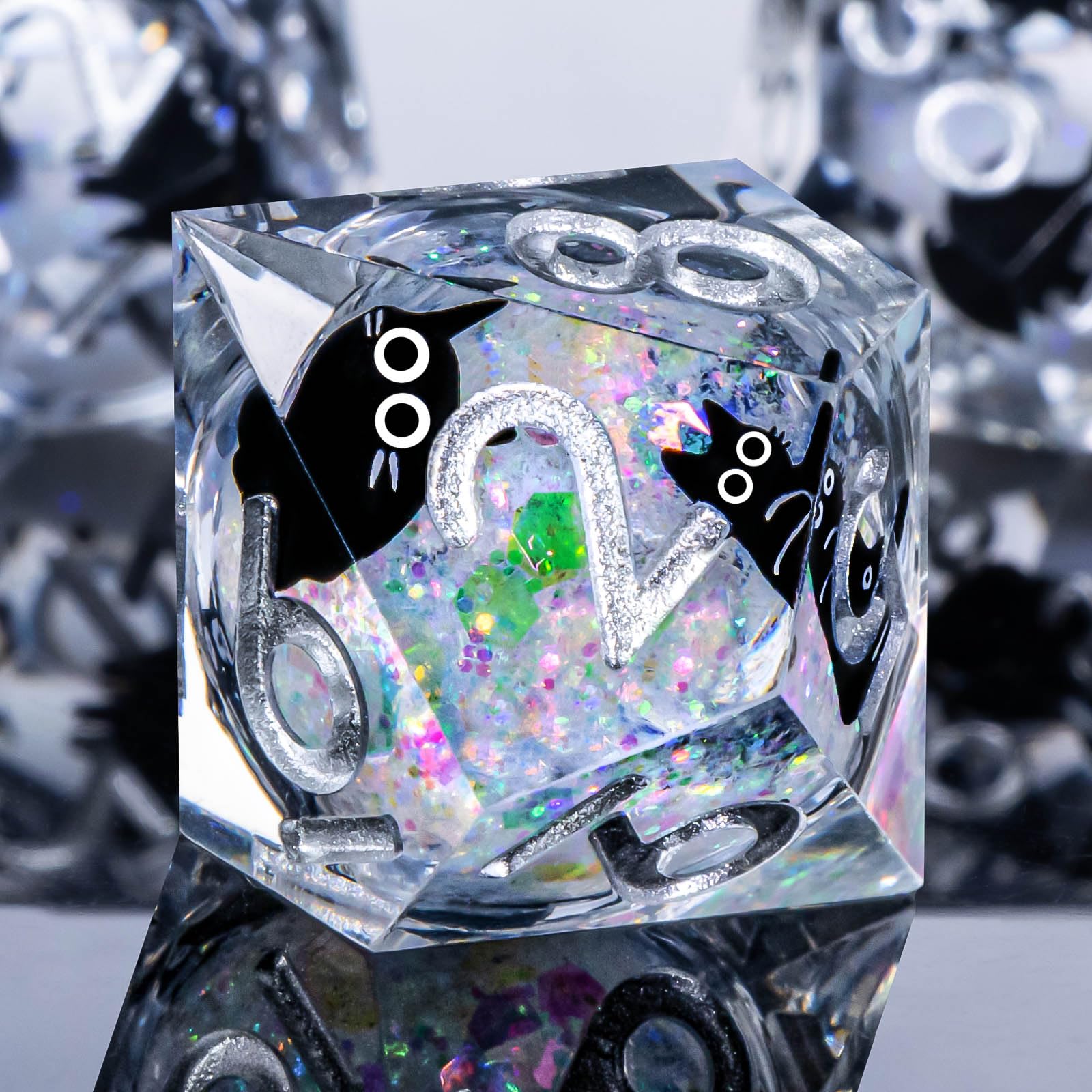 Roycevon handmade dice detail showing smooth finish and craft.