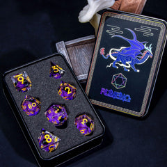 Roycevon liquid-core cat dice provide calming-themed gaming vibe.