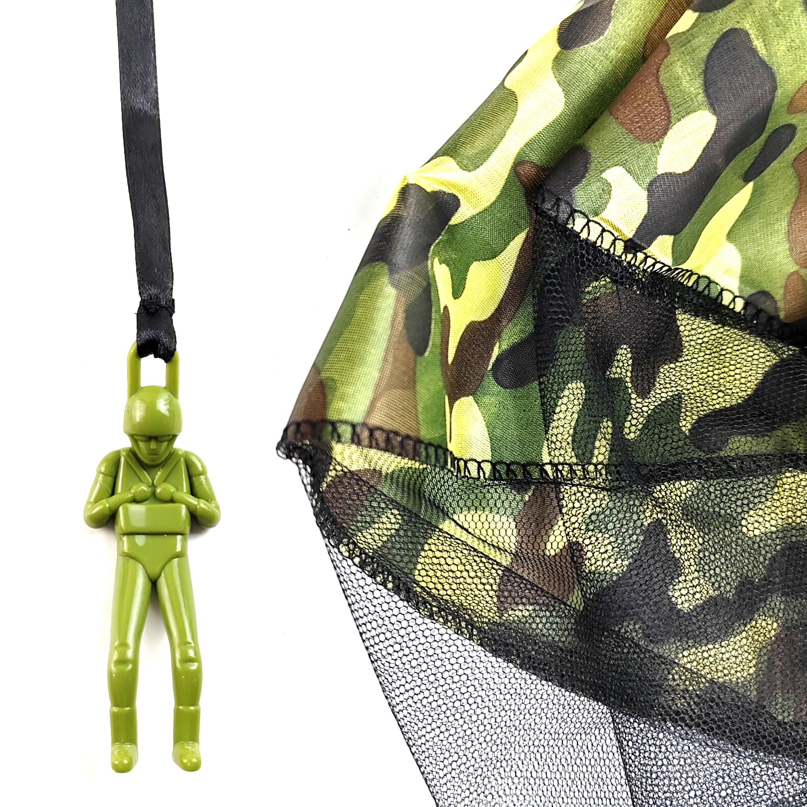Royhoo army man parachute figure close-up, durable plastic and safe materials for kids