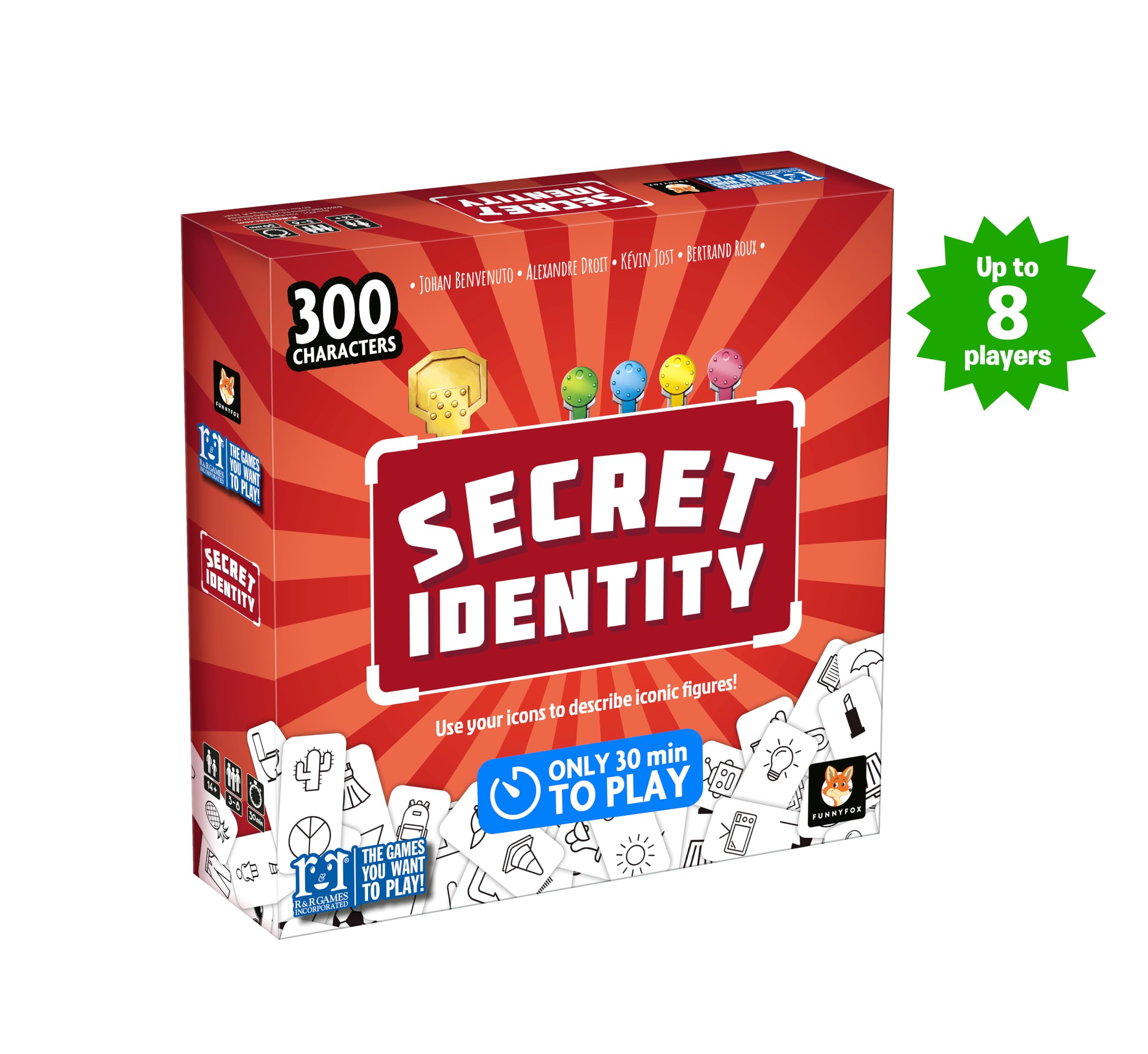 R&R Games Secret Identity compact box ready for easy setup.