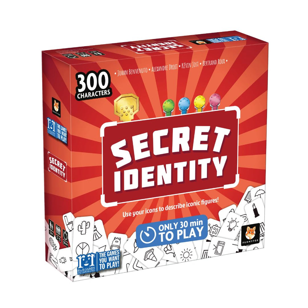 R&R Games Secret Identity magnetized boards hide identities for quick rounds.