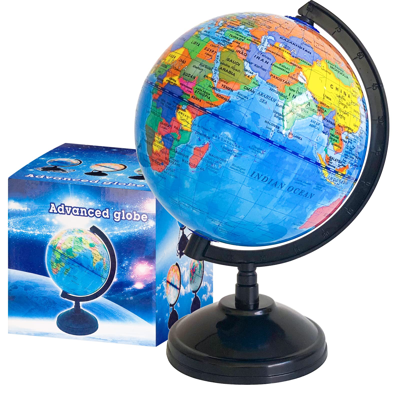 Rrshnsgv 6-inch globe with stand for classroom learning and home decoration.