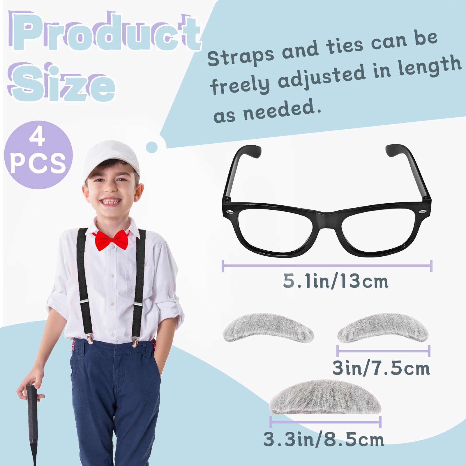 Rrshnsgv grandpa bow tie adds authentic look for kids' role play.