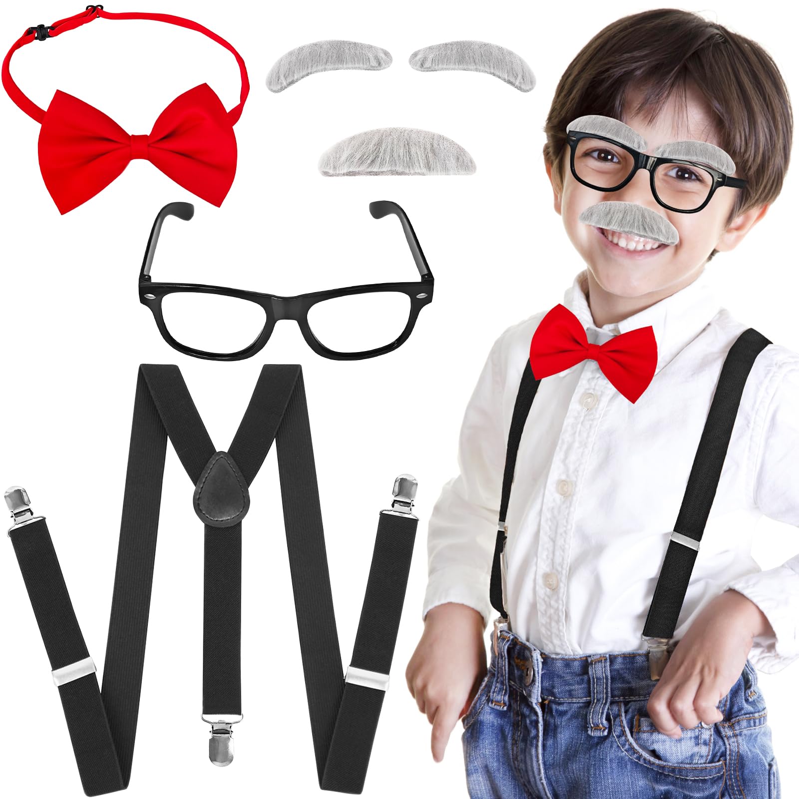Rrshnsgv old man glasses with adjustable strap for comfortable costume wear.