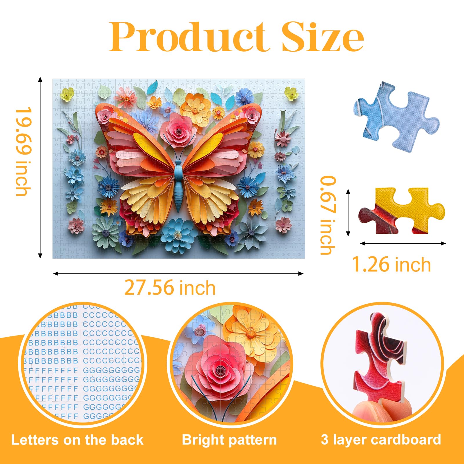 R RUCKERCO completed puzzle wall art shows 3D depth for decor.