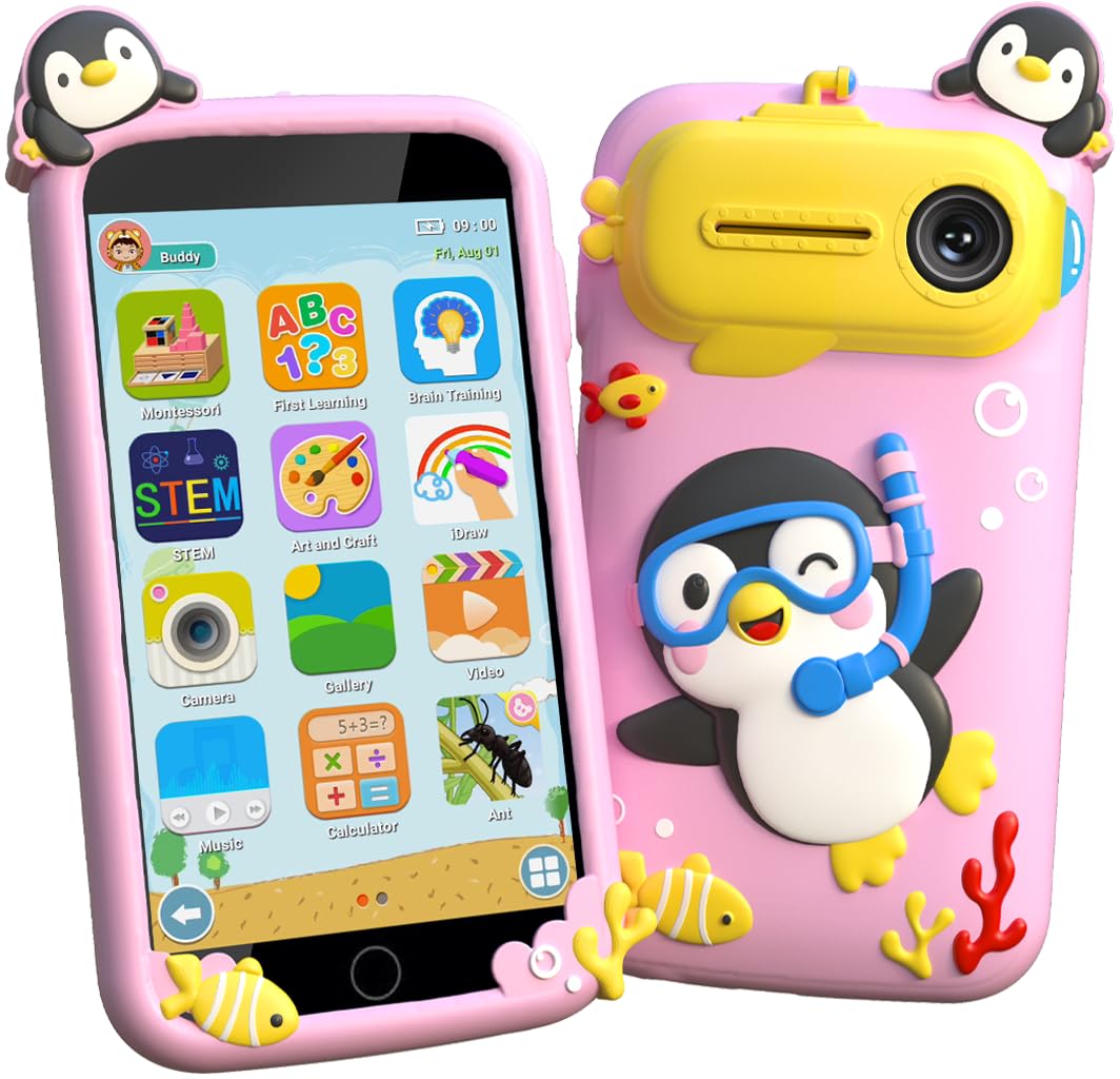 Rseaay Kids Smart Phone front view highlights an easy-grip design for little hands