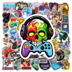 Rszwyk gamepad stickers on a skateboard with easy application and residue-free removal