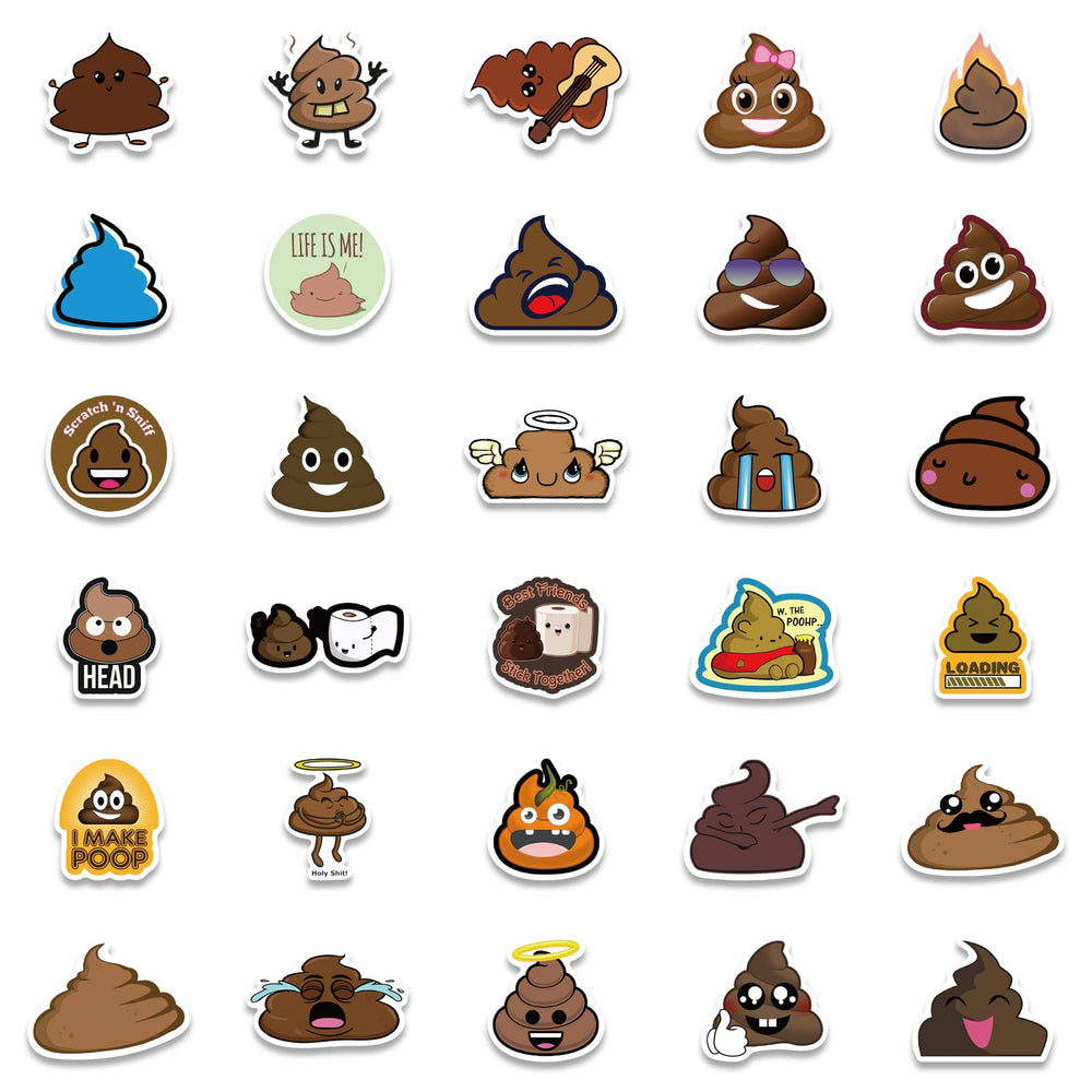 Rszwyk poop stickers on travel case offer durable, easy re-sticking