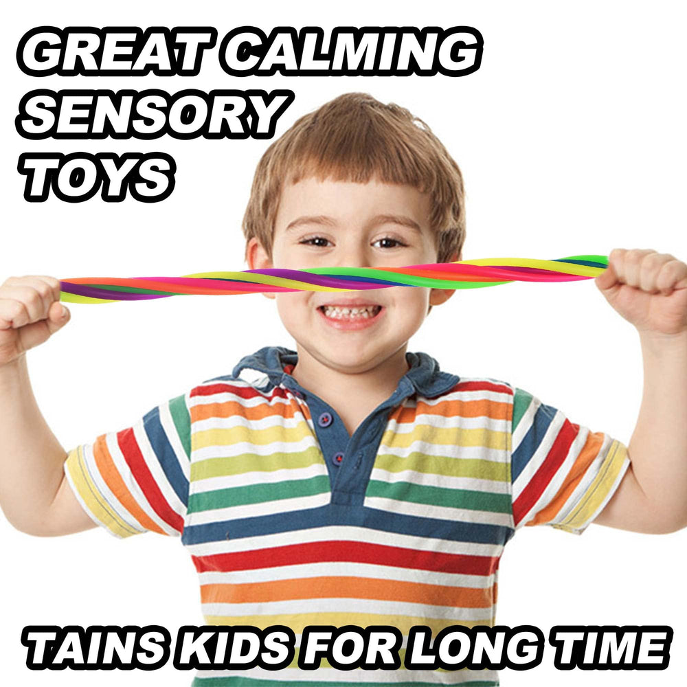 A child holding Rtinsd noodles for calm, focused play.