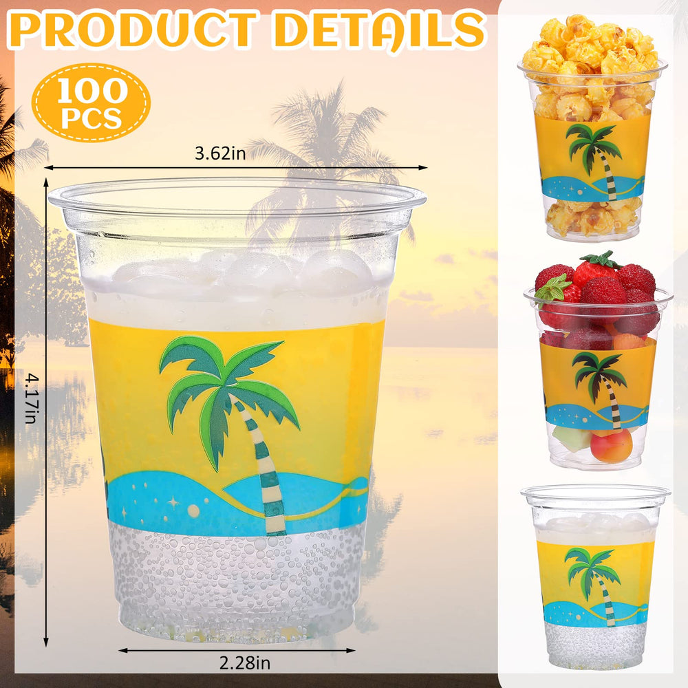 Rtteri coconut tree pattern cups add tropical vibe to beach parties