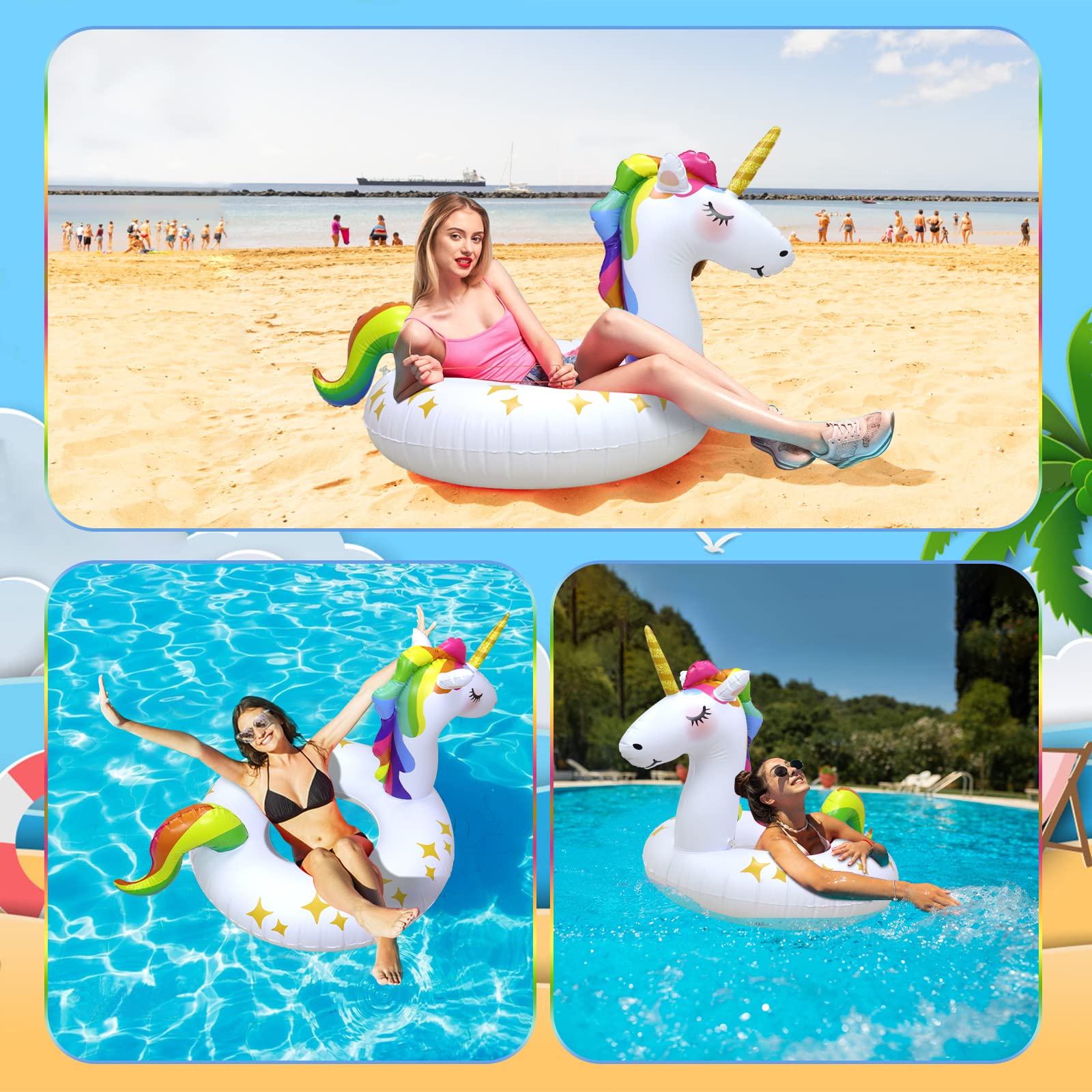 Rtudan unicorn pool float ideal for beach parties and pool days