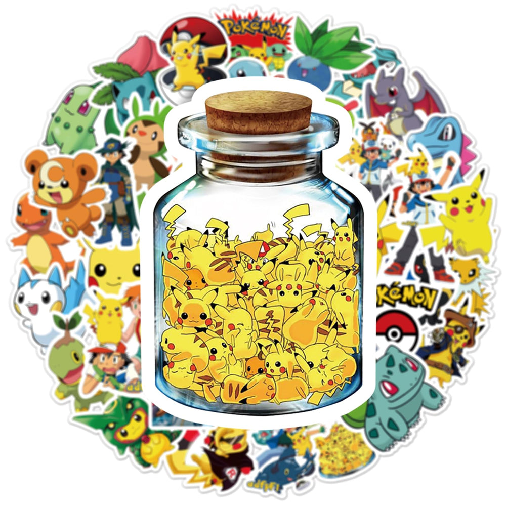 Rubang 50pcs pack includes assorted Pokemon designs for creativity.