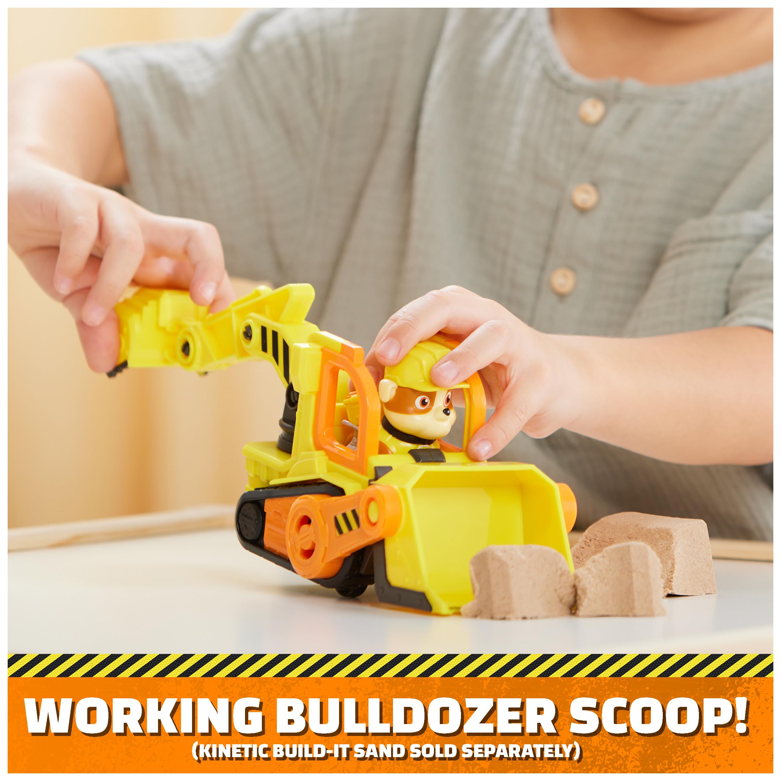Rubble & Crew bulldozer scoop and driver seat for pretend building.