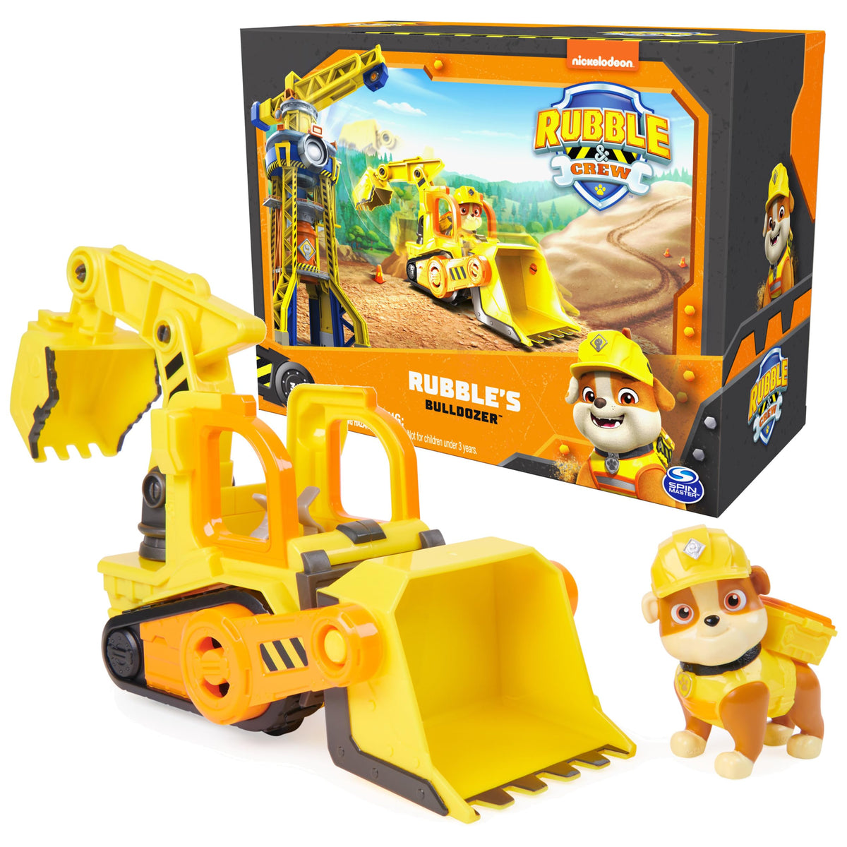 Rubble & Crew bulldozer truck with movable parts for interactive building play.