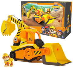 Rubble & Crew Bark Yard Deluxe Bulldozer front view for dynamic pretend play.