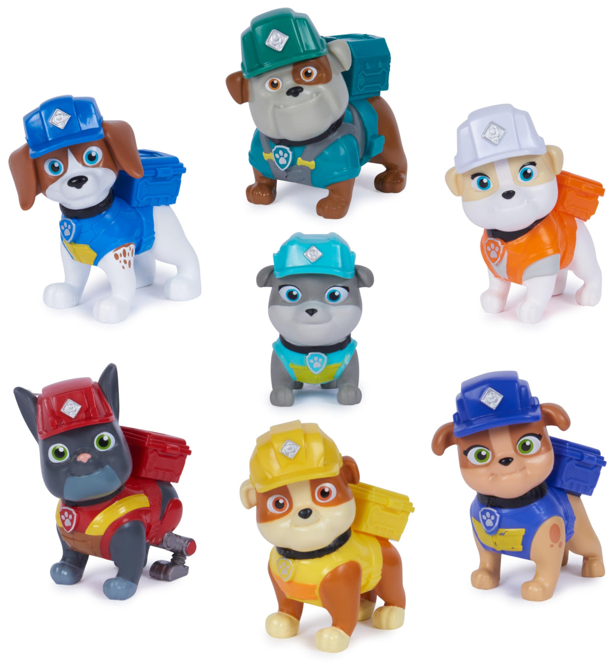 Rubble & Crew Rubble figure in authentic construction uniform for imaginative pretend play.