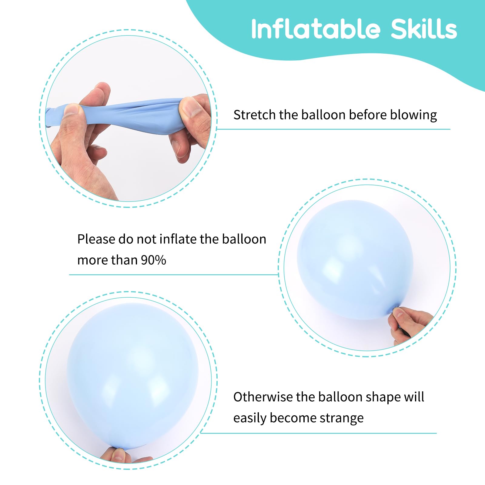 RUBFAC 10-inch blue-green balloons for versatile party decor