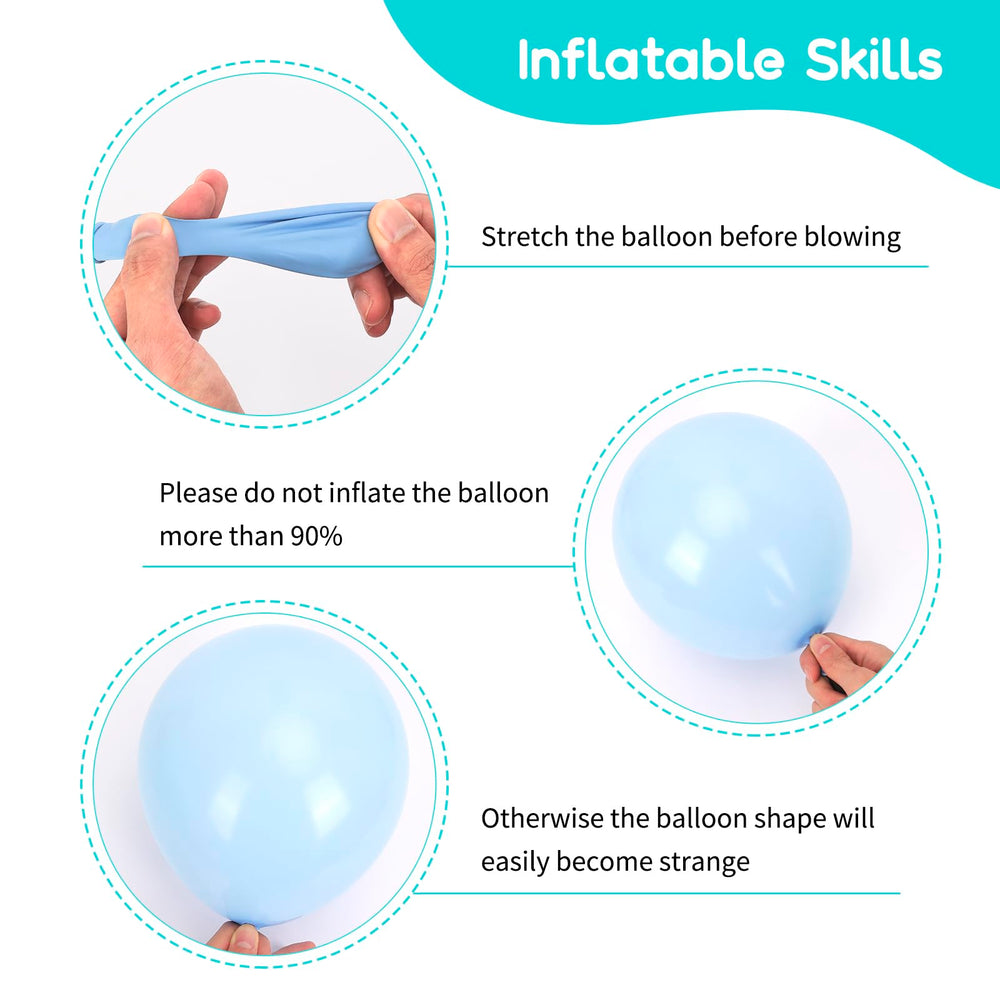 RUBFAC 10-inch blue-green balloons for versatile party decor