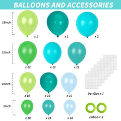 RUBFAC 12-inch blue-green balloons for elegant arch decorations
