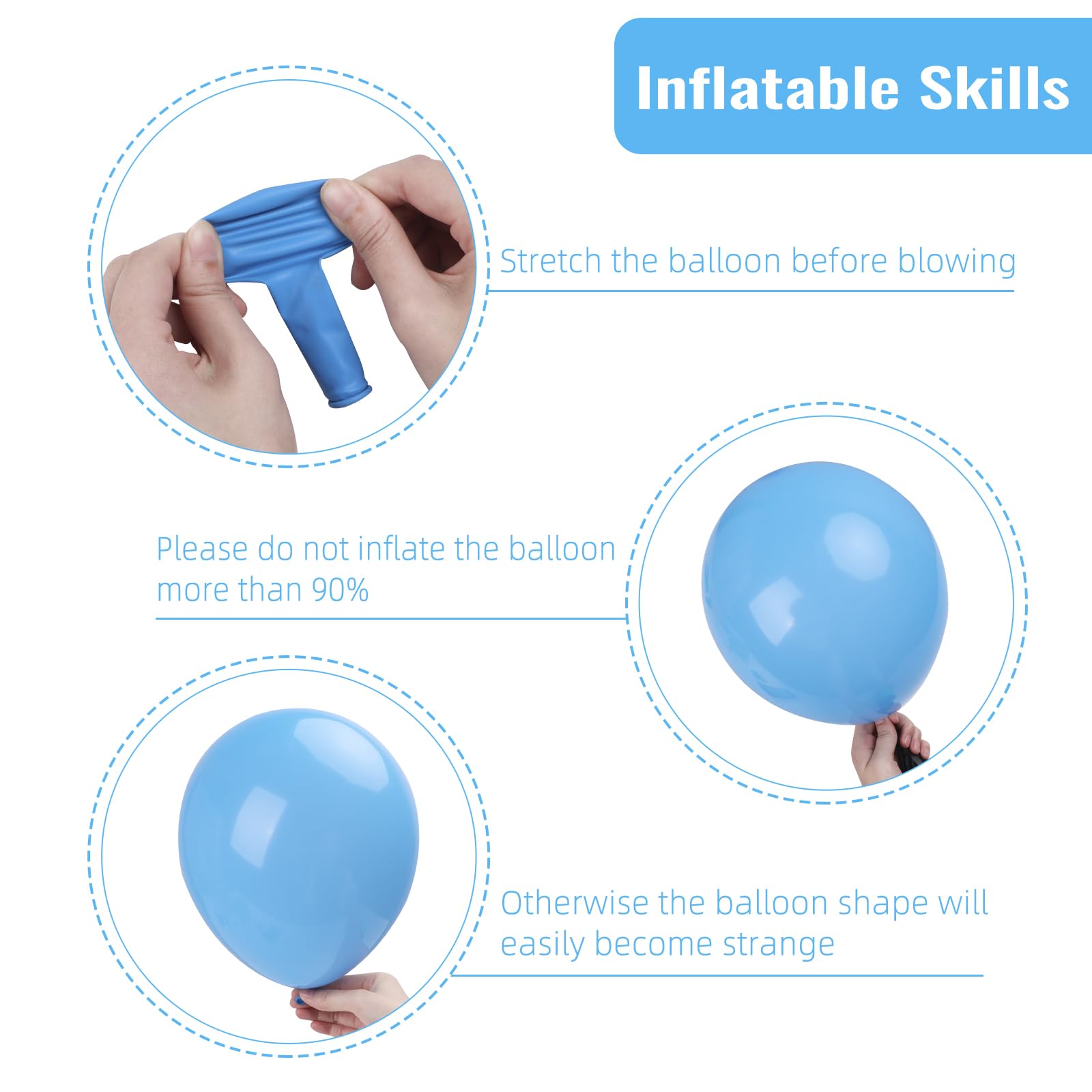 RUBFAC 10-inch balloons versatile for centerpieces and filler.
