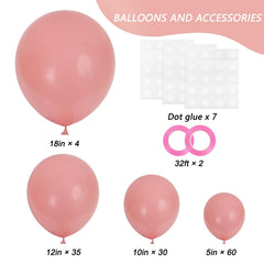 Rubfac retro pink balloons 12 inch cluster for garlands and arches