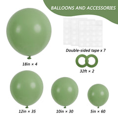 Rubfac 12-inch vintage green balloons for balanced garlands and festive walls