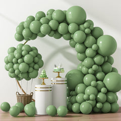 Rubfac 18-inch vintage green balloons for dramatic arches and backdrops