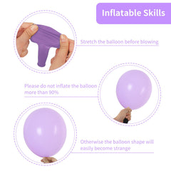 RUBFAC 12-inch pastel purple balloons for mid-size arch accents