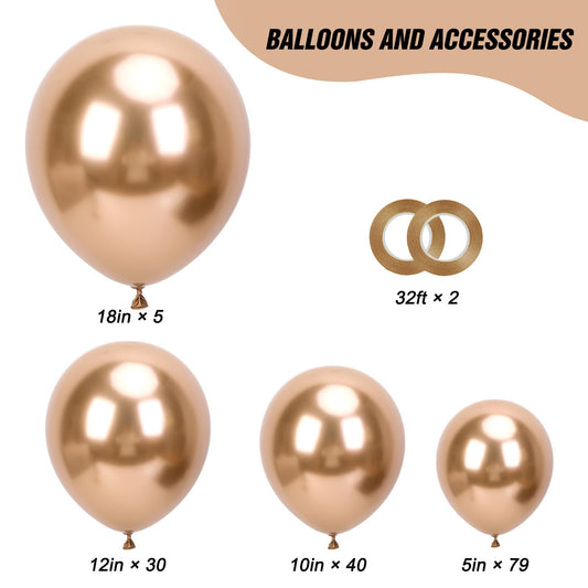 RUBFAC 18-inch champagne balloons add elegant shine.