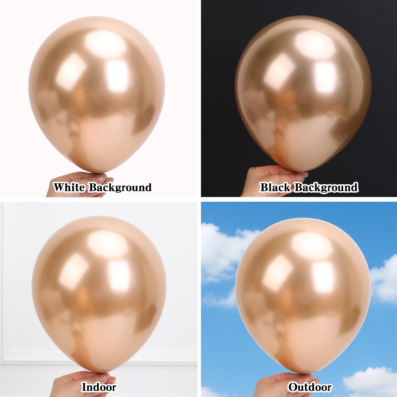 RUBFAC 5-inch balloons provide dense color accents.