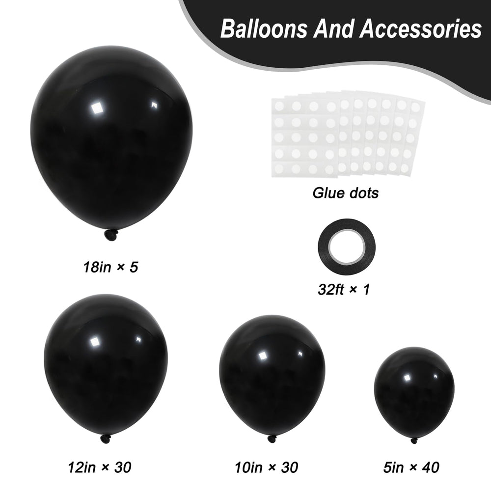 RUBFAC black balloon-12inch adds depth to garlands and photo-worthy setups.