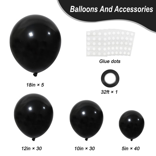 RUBFAC black balloon-12inch adds depth to garlands and photo-worthy setups.