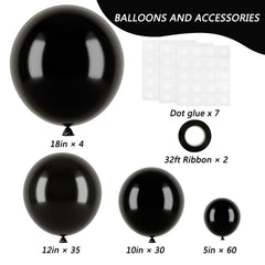 Rubfac black balloons 12inch 35pcs versatile kit for garlands and centerpieces