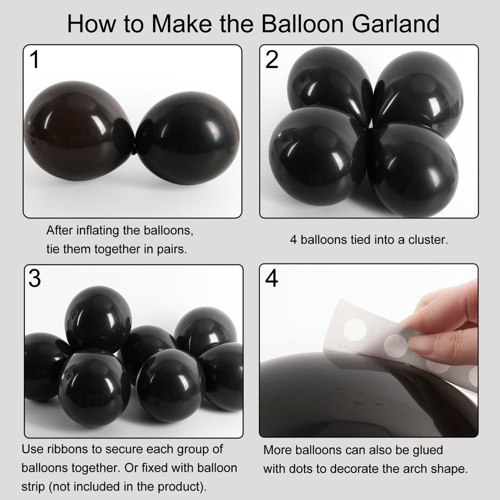 Rubfac black balloons 5inch 60pcs great for filler layers and texture