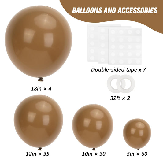 RUBFAC brown balloons 12inch set for layered garlands and backdrops