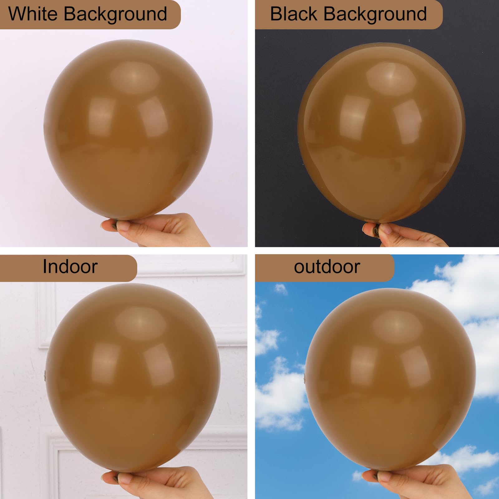 RUBFAC brown balloons 5inch pack for cute filler and accents