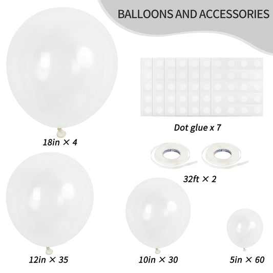 RUBFAC clear balloons 12 inch ideal for mixed garlands and centerpieces