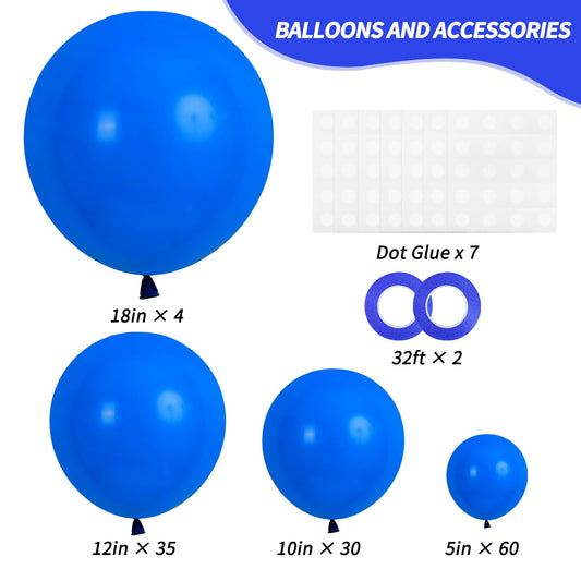 Rubfac 12-inch dark blue balloons for layered arch decorations.