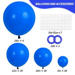 Rubfac 12-inch dark blue balloons for layered arch decorations.
