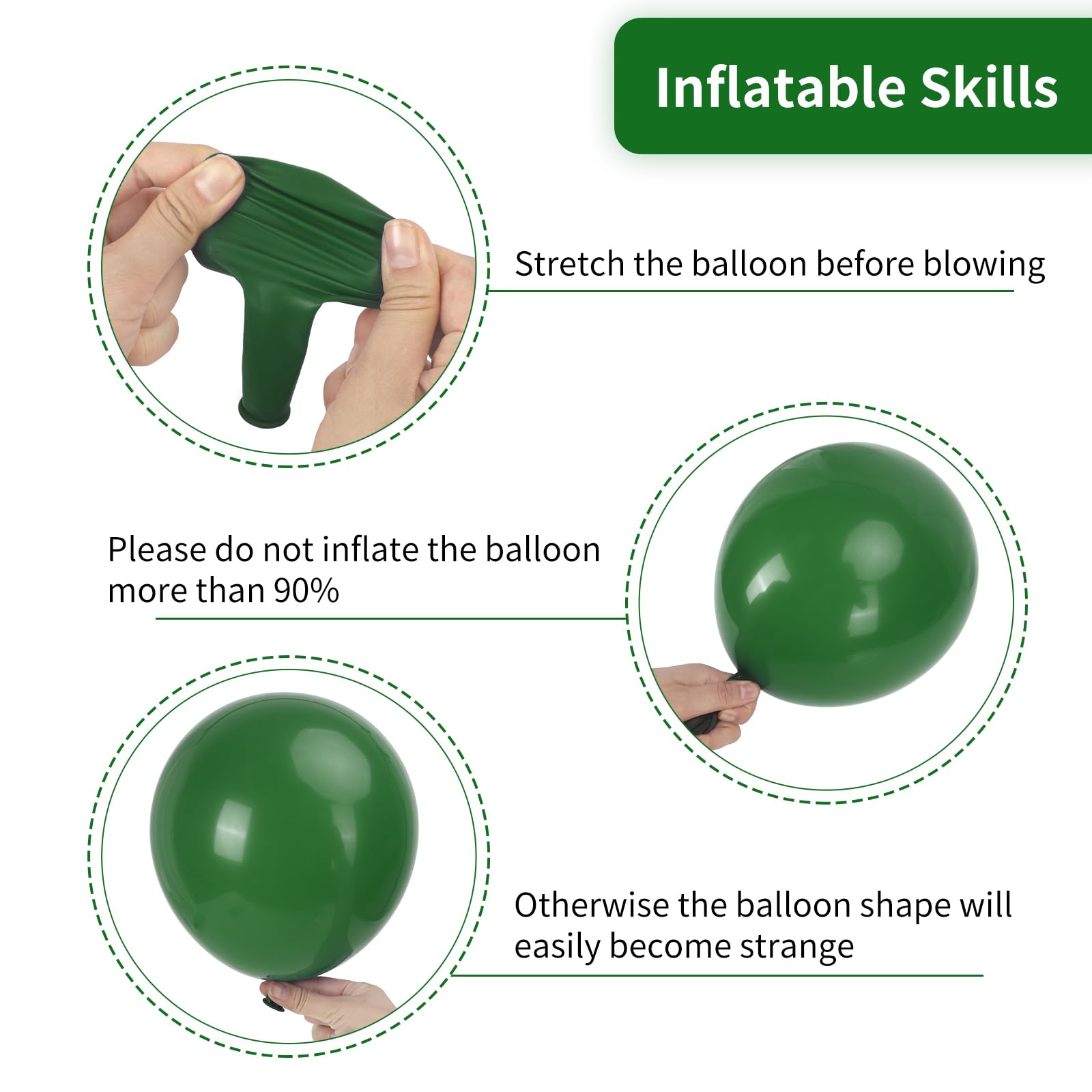RUBFAC dark-green 10-inch balloon enhances centerpieces and photo backdrops.