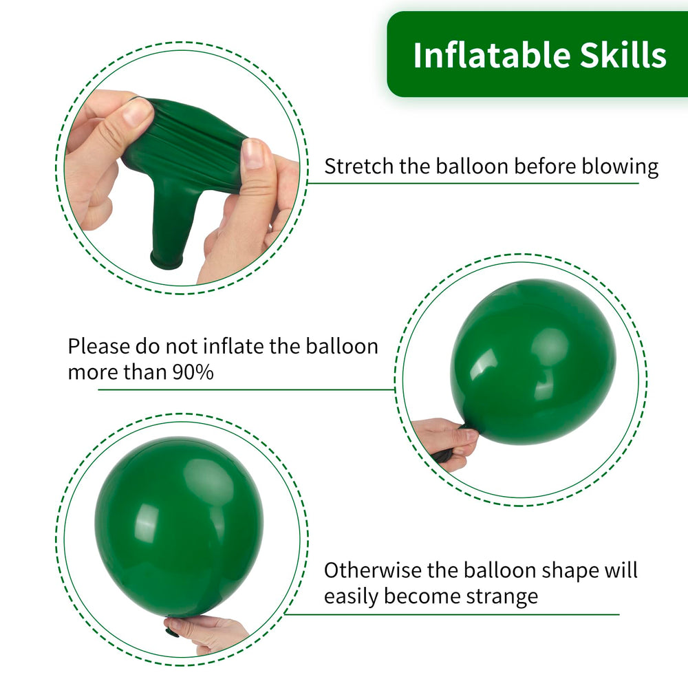 RUBFAC dark-green 10-inch balloon enhances centerpieces and photo backdrops.