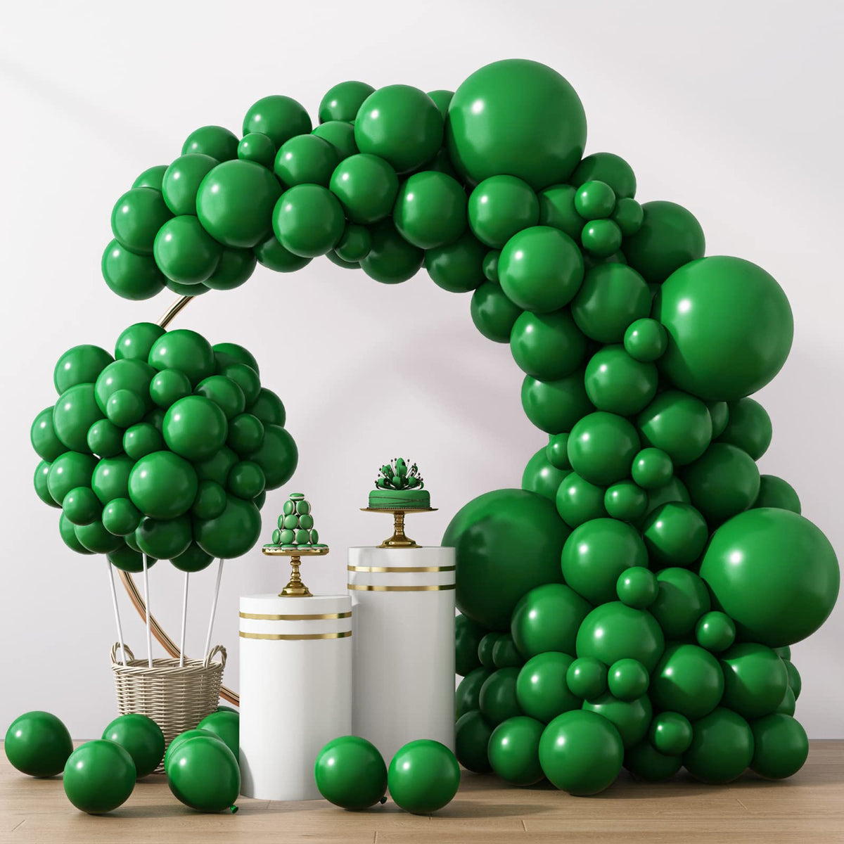 RUBFAC dark-green 18-inch balloon for dramatic arches and bouquets.