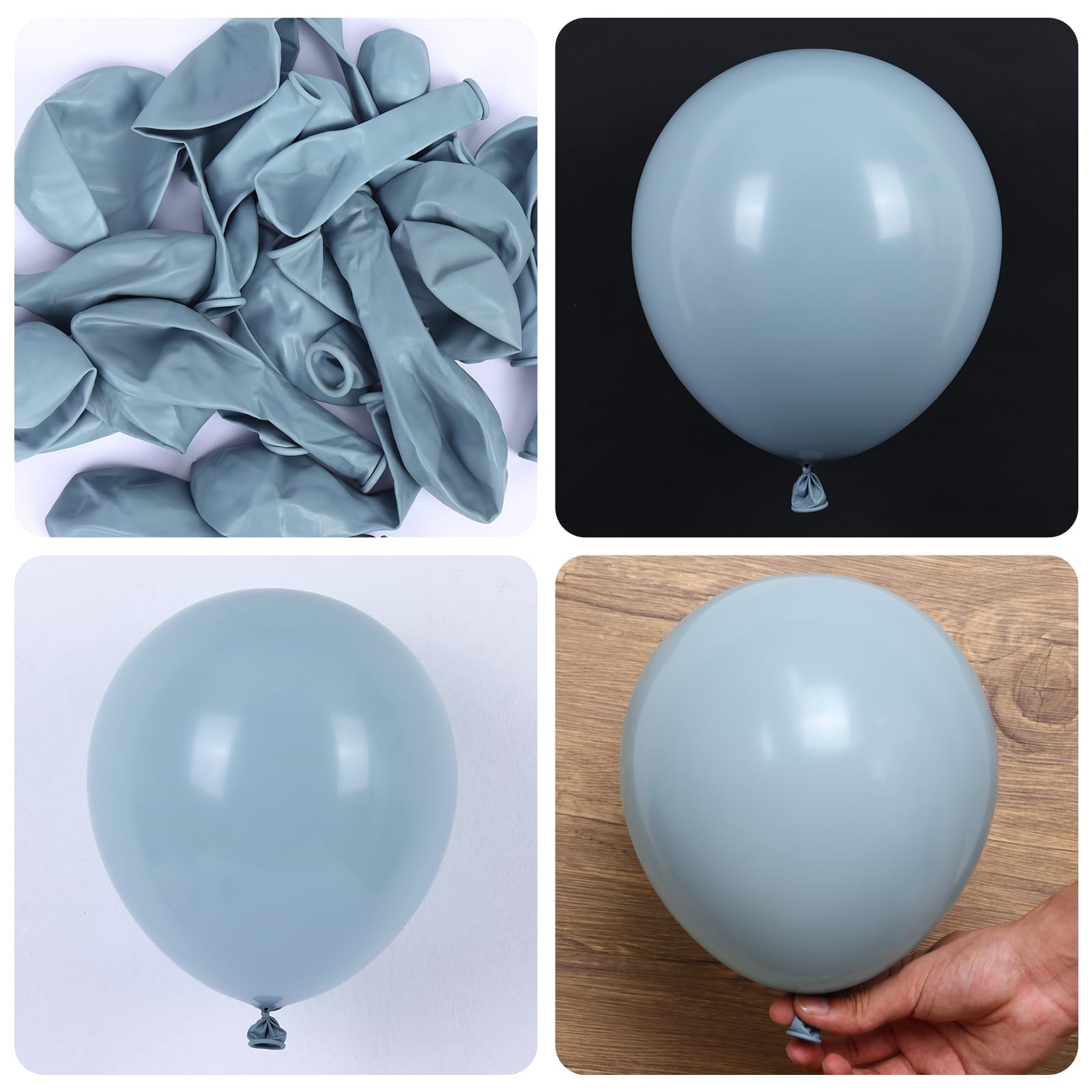 Rubfac dusty blue balloon 10 inch versatile hue for arches and backdrops.