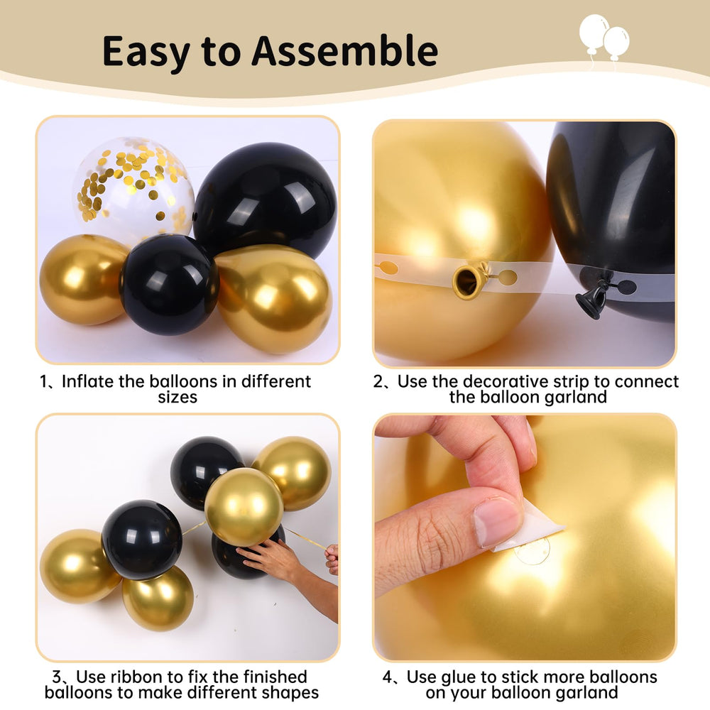 RUBFAC gold confetti balloons highlight festive sparkle for celebrations