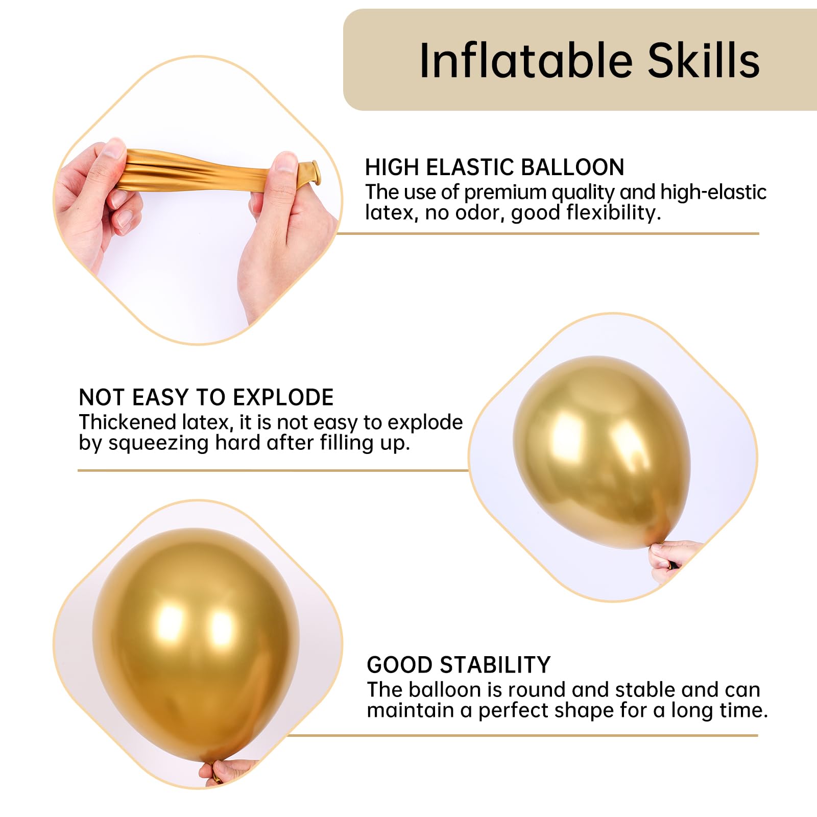 RUBFAC gold starburst balloons add striking focal accents