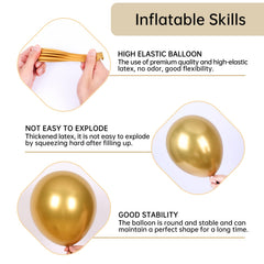 RUBFAC gold starburst balloons add striking focal accents