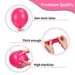 RUBFAC hot pink 10-inch balloons add color to birthday decor.